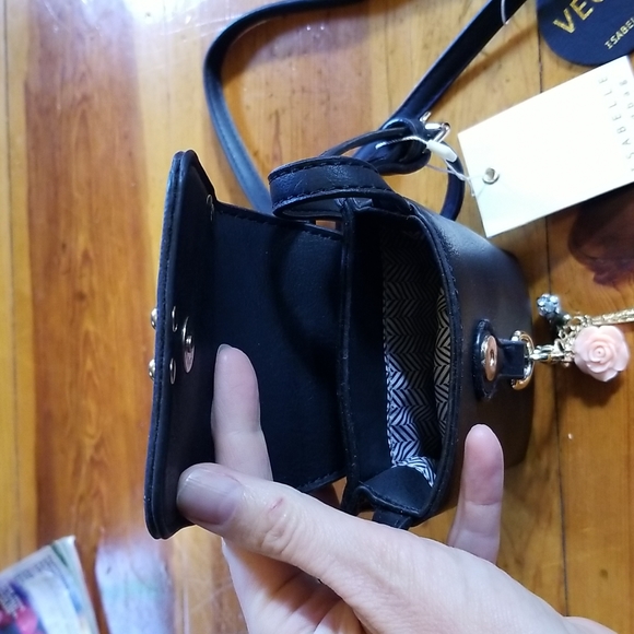 Isabelle Handbag Black Vegan Crossbody - Picture 6 of 11